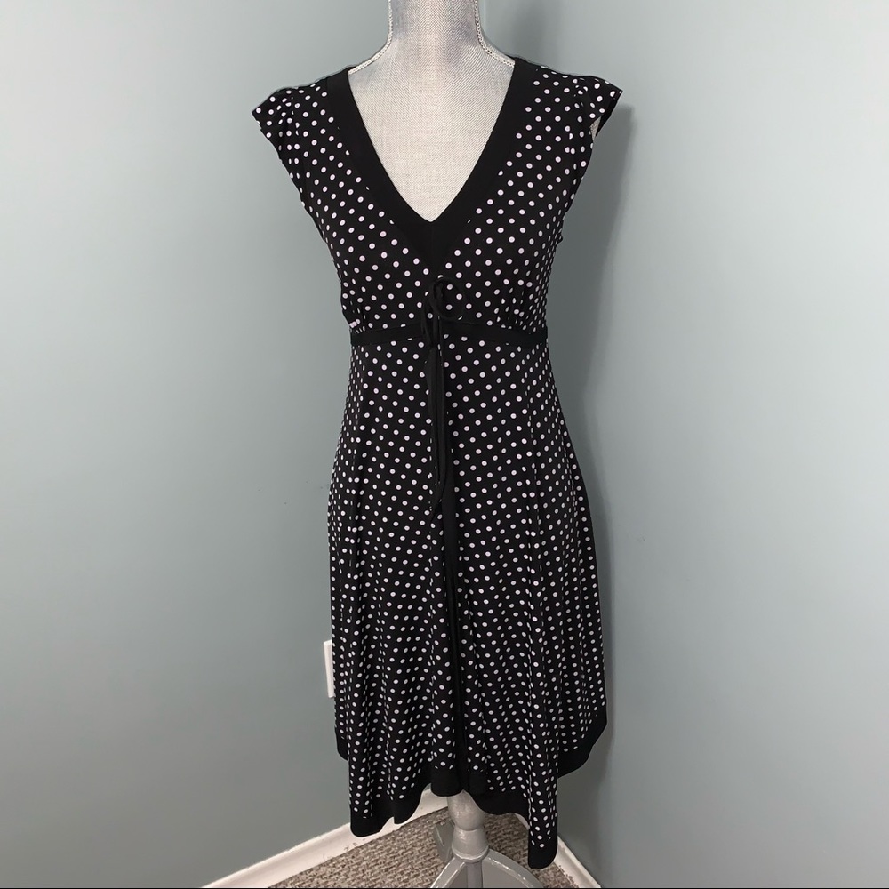 FRANK LYMAN polka dot dress women’s size 6 cocktail office wear wedding guest